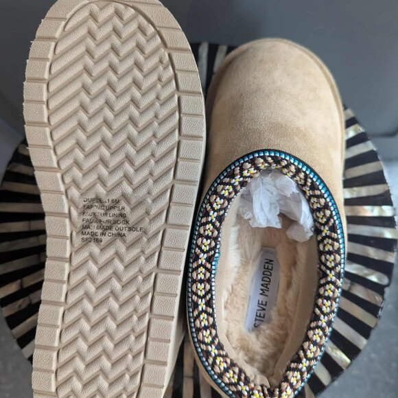 Steve Madden Duplex Platform Sherpa Slipper Slides NWOT - Picture 2 of 6